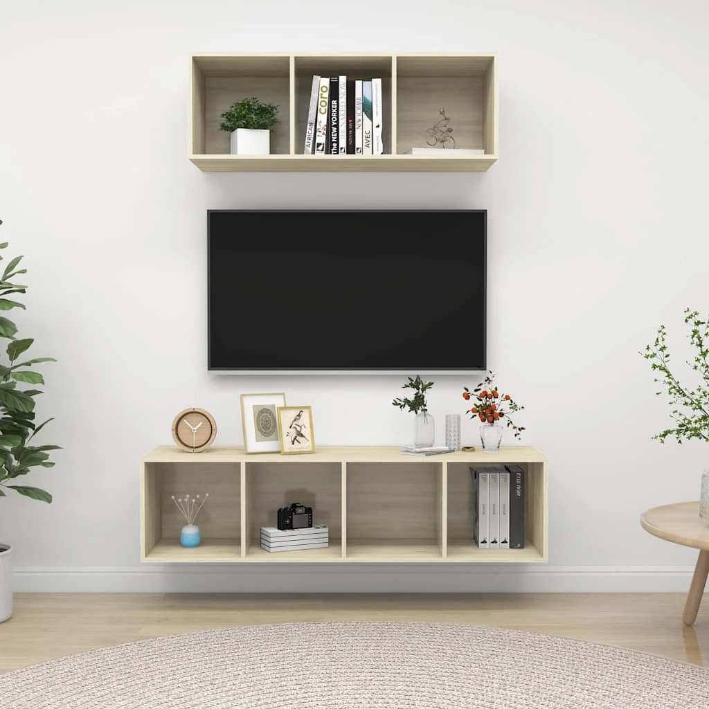 2-cz. zestaw szafek TV, dąb sonoma, płyta wiórowa